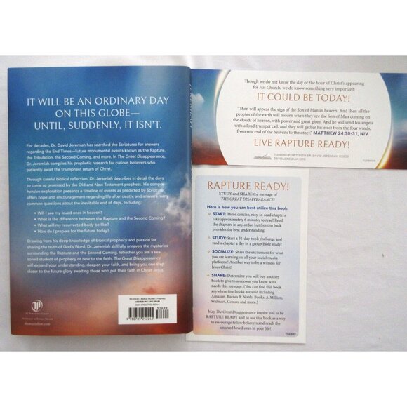 David Jeremiah THE GREAT DISAPPEARANCE Book 2 Bookmarks Hardcover Brand New - Picture 3 of 5